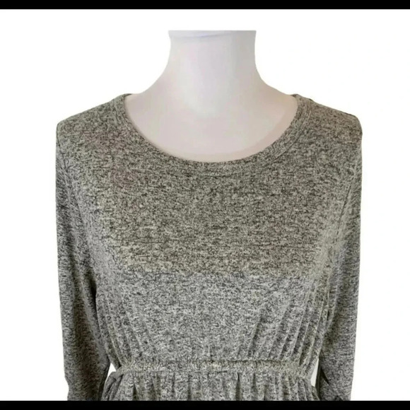 Caslon Grey Heather Peplum Crewneck Sweater size S - Picture 4 of 13